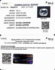 3.61/CT Natural Ceylonese Pukhraj with Govt Lab Certificate-YELSA9U